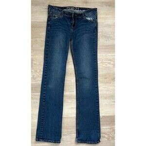 Rue21 Low Rise Bootcut Jeans Women's Size 9/10R Blue Embroidered Pocket